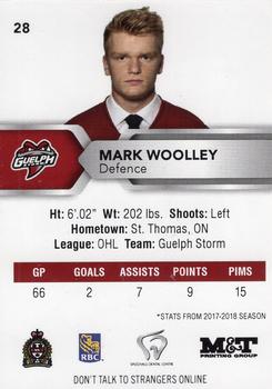 2018-19 Guelph Storm (OHL) Police #A-12 Mark Woolley Back