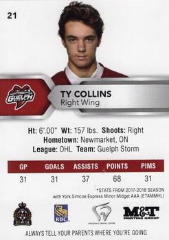 2018-19 Guelph Storm (OHL) Police #B-08 Ty Collins Back