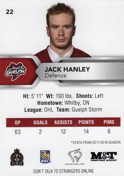2018-19 Guelph Storm (OHL) Police #B-09 Jack Hanley Back