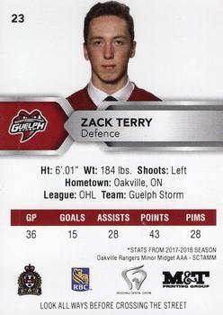 2018-19 Guelph Storm (OHL) Police #B-10 Zack Terry Back