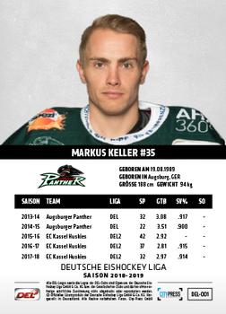 2018-19 Playercards (DEL) #DEL-001 Markus Keller Back