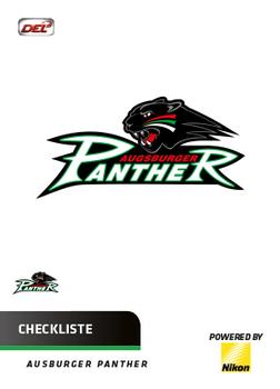 2018-19 Playercards (DEL) #DEL-026 Checkliste Augsburger Panther Front