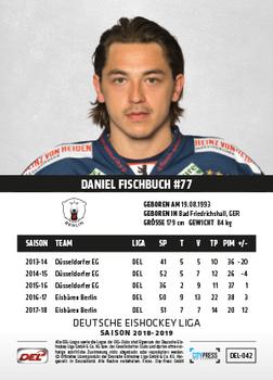 2018-19 Playercards (DEL) #DEL-042 Daniel Fischbuch Back