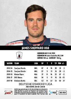 2018-19 Playercards (DEL) #DEL-050 James Sheppard Back