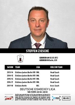 2018-19 Playercards (DEL) #DEL-052 Steffen Ziesche Back