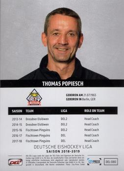 2018-19 Playercards (DEL) #DEL-080 Thomas Popiesch Back