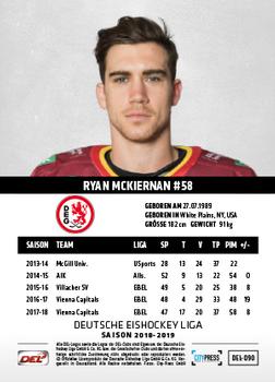2018-19 Playercards (DEL) #DEL-090 Ryan McKiernan Back