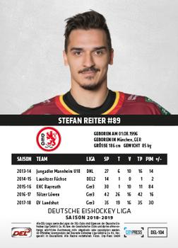 2018-19 Playercards (DEL) #DEL-104 Stefan Reiter Back