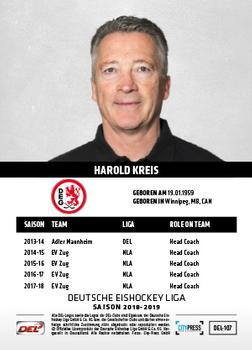 2018-19 Playercards (DEL) #DEL-107 Harold Kreis Back