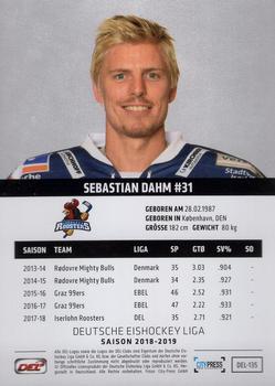 2018-19 Playercards (DEL) #DEL-135 Sebastian Dahm Back