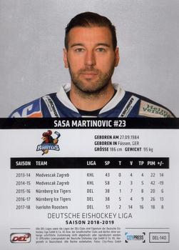 2018-19 Playercards (DEL) #DEL-140 Sasa Martinovic Back