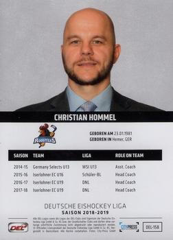 2018-19 Playercards (DEL) #DEL-158 Christian Hommel Back