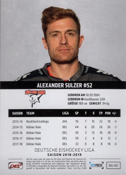 2018-19 Playercards (DEL) #DEL-167 Alexander Sulzer Back