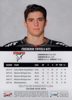 2018-19 Playercards (DEL) #DEL-181 Frederik Tiffels Back