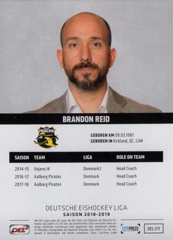 2018-19 Playercards (DEL) #DEL-211 Brandon Reid Back
