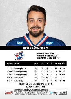 2018-19 Playercards (DEL) #DEL-234 Nico Krammer Back