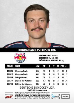 2018-19 Playercards (DEL) #DEL-246 Konrad Abeltshauser Back