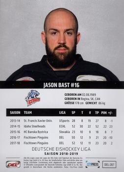 2018-19 Playercards (DEL) #DEL-287 Jason Bast Back