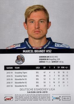 2018-19 Playercards (DEL) #DEL-331 Marcel Brandt Back