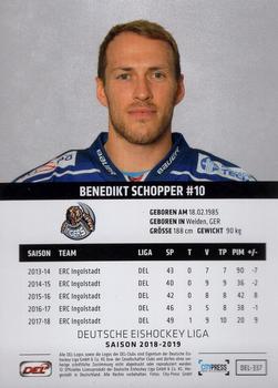 2018-19 Playercards (DEL) #DEL-337 Benedikt Schopper Back