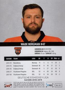 2018-19 Playercards (DEL) #DEL-357 Wade Bergman Back