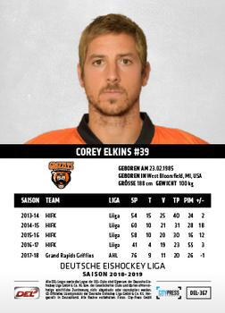 2018-19 Playercards (DEL) #DEL-367 Corey Elkins Back