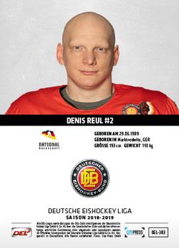 2018-19 Playercards (DEL) #DEL-383 Denis Reul Back