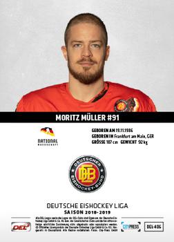 2018-19 Playercards (DEL) #DEL-406 Moritz Muller Back