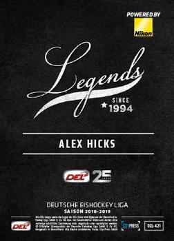 2018-19 Playercards (DEL) #DEL-421 Alex Hicks Back