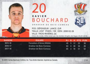 2018-19 Extreme Baie-Comeau Drakkar (QMJHL) #14 Xavier Bouchard Back