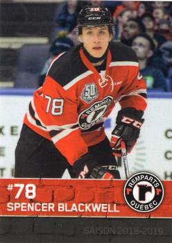 2018-19 Quebec Remparts (QMJHL) #21 Spencer Blackwell Front
