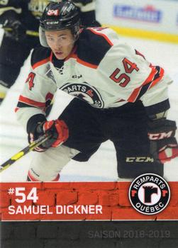 2018-19 Quebec Remparts (QMJHL) Update #6 Samuel Dickner Front
