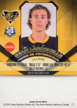 2018-19 Extreme Victoriaville Tigres (QMJHL) #7 Sean Larochelle Back