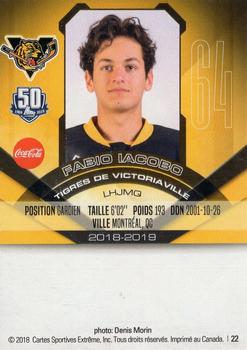 2018-19 Extreme Victoriaville Tigres (QMJHL) #22 Fabio Iacobo Back