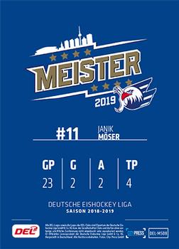 2018-19 Playercards Meister 2019 (DEL) #DEL-MS08 Janik Möser Back