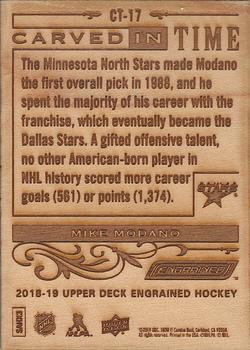 2018-19 Upper Deck Engrained - Carved in Time Wood #CT-17 Mike Modano Back