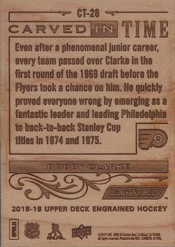 2018-19 Upper Deck Engrained - Carved in Time Wood #CT-28 Bobby Clarke Back