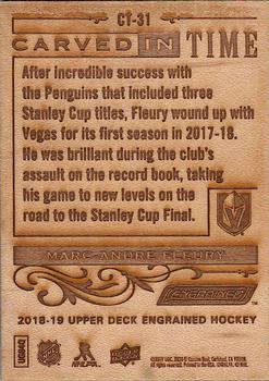 2018-19 Upper Deck Engrained - Carved in Time Wood #CT-31 Marc-Andre Fleury Back