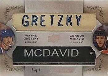 2018-19 Upper Deck Engrained - Dual Stick Nameplates #DSN-GM Wayne Gretzky / Connor McDavid Front