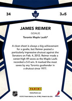 2012-13 Panini Toronto Fall Expo - Team Colors #3 James Reimer Back