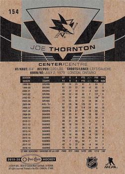 2019-20 O-Pee-Chee #154 Joe Thornton Back