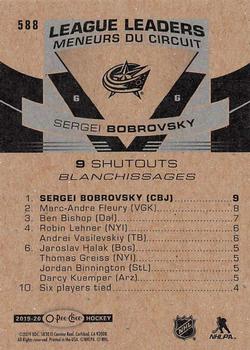 2019-20 O-Pee-Chee #588 Sergei Bobrovsky Back