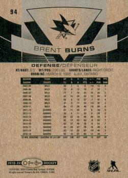 2019-20 O-Pee-Chee #94 Brent Burns Back