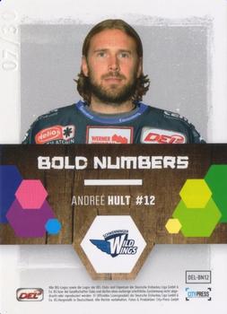 2017-18 Playercards (DEL) - Bold Numbers Parallel #DEL-BN12 Andree Hult Back