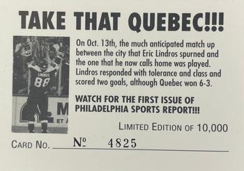 1990-91 Philadelphia Sports Report #NNO Eric Lindros Back