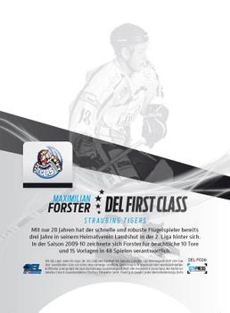 2010-11 Playercards (DEL) - DEL First Class #FC6 Maximilian Forster Back