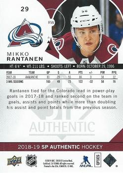 2018-19 SP Authentic - Limited Red #29 Mikko Rantanen Back