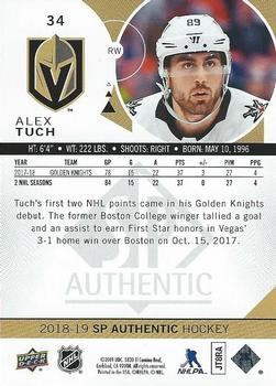 2018-19 SP Authentic - Limited Red #34 Alex Tuch Back