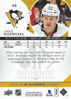 2018-19 SP Authentic - Limited Red #46 Jake Guentzel Back
