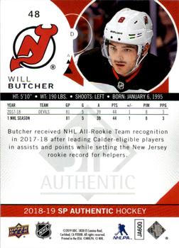 2018-19 SP Authentic - Limited Red #48 Will Butcher Back